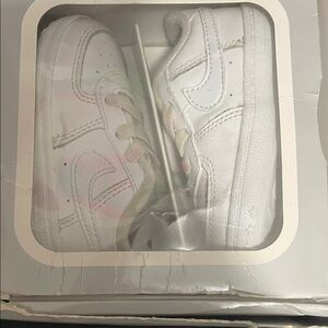 Nike Baby White Sneakers with Subtle Pastel Accents